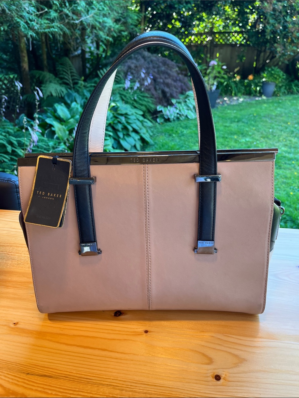 Ted Baker Blush Pink Satchel with Black Handles